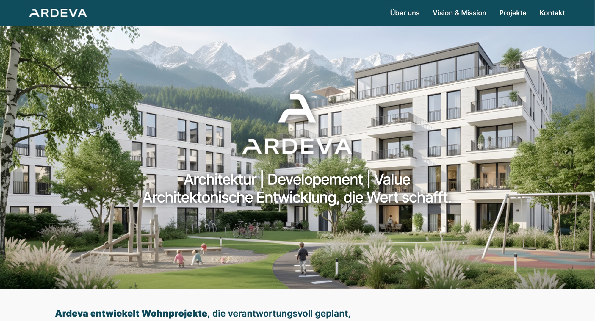 Preview: Corporate website for sustainable residential development